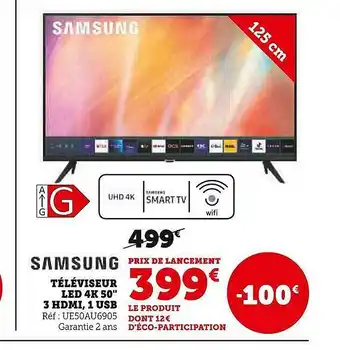 Super U Téléviseur led 4k 50 offre