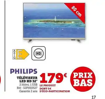 Super U Téléviseur led hd 32 offre