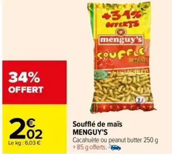 Carrefour Soufflé de Maïs Menguy's offre