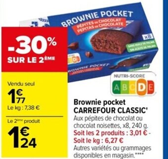 Carrefour Brownie Pocket Carrefour Classic offre