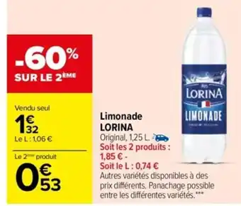 Carrefour Limonade Lorina offre