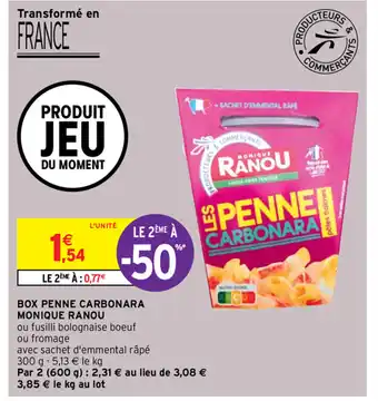 Intermarché Box Penne Carbonara Monique Ranou offre