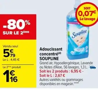 Carrefour Adoucissant Concentré Soupline offre