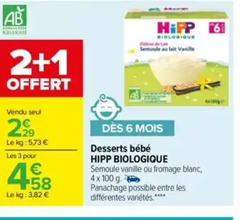 Desserts Bébé Hipp Biologique