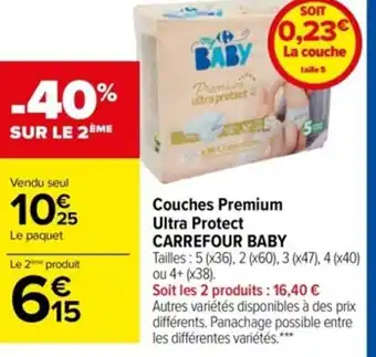 Carrefour Couches Premium Ultra Protect Carrefour Baby offre