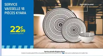 Carrefour Service Vaisselle 18 Pièces Kyara offre