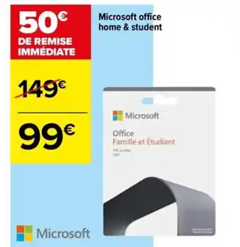 Carrefour Microsoft Office Home & Student offre