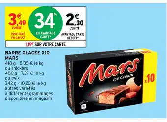 Intermarché Barre Glacée x10 Mars offre