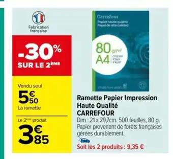 Carrefour Ramette Papier Impression Haute Qualité Carrefour offre