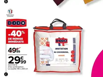 Carrefour Couette "Chaude" offre