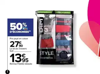 Carrefour Boxers Homme offre