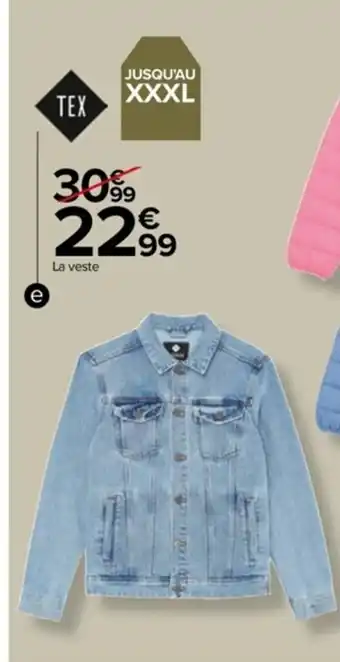 Carrefour Veste Denim Homme offre