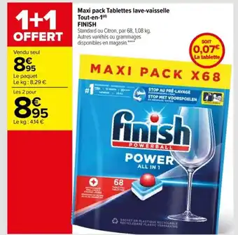 Carrefour Maxi Pack Tablettes Lave-Vaisselle Tout-en-1 Finish offre