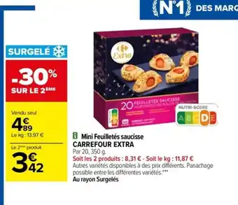 Carrefour Mini Feuilletés Saucisse Carrefour Extra offre