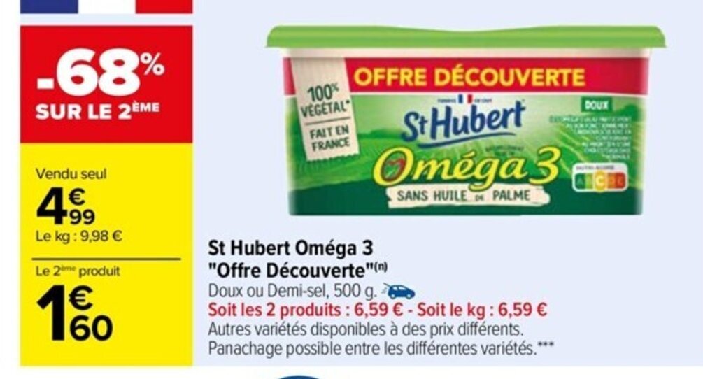 Promo St Hubert Oméga 3 "Offre Découverte" chez Carrefour