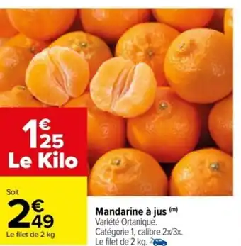 Carrefour Mandarine Á Jus offre