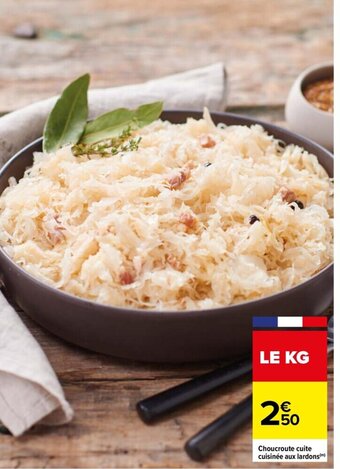 Carrefour Choucroute Cuite Cuisinée aux Lardons offre