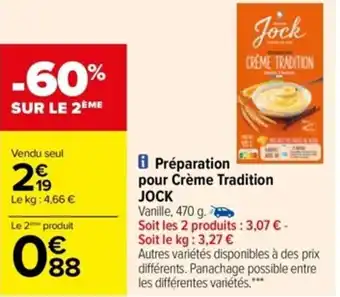 Carrefour Préparation Pour Créme Tradition Jock offre