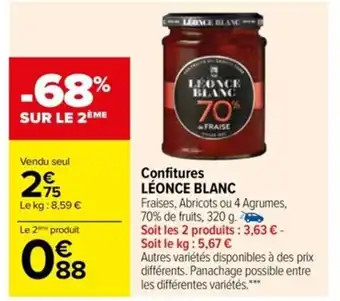 Carrefour Confitures Léonce Blanc offre