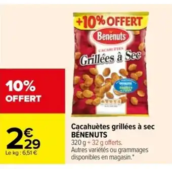 Carrefour Cacahuétes Grillées A Sec Bénenuts offre