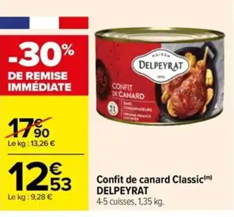 Carrefour Confit De Canard Classic Delpeyrat offre
