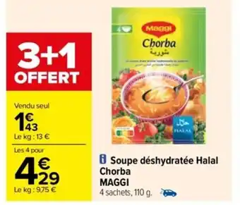 Carrefour Soupe Déshydratée Halal Chorba Maggi offre