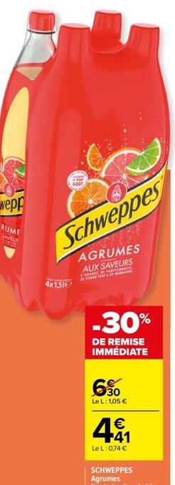 Carrefour Schweppes Agrumes offre