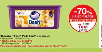 Monoprix Lessive Dash Pods Souffle Precieux offre