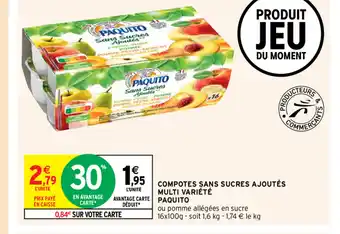 Intermarché Compotes Sans Sucres Ajoutés offre