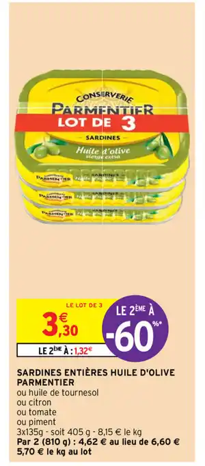 Intermarché Sardines Entiéres Huile D'Olive offre