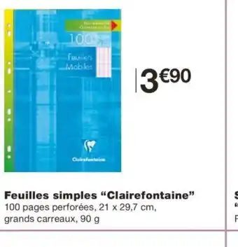 Monoprix Feuilles Simples clairefontaine offre