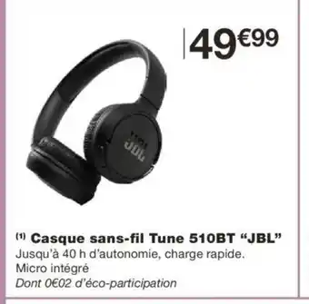 Monoprix Casque Sans-Fil Tune 510BT JBL offre