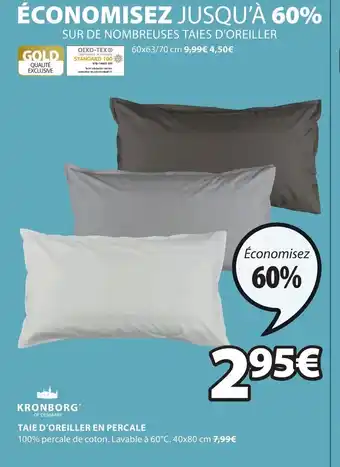 JYSK Taie d'Oreiller En Percale offre