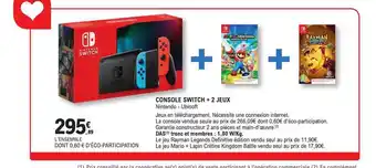 E.Leclerc Console switch + 2 jeux nintendo - ubisoft offre