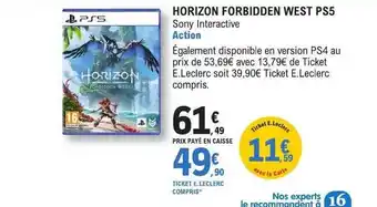 E.Leclerc Horizon forbidden west ps5 offre