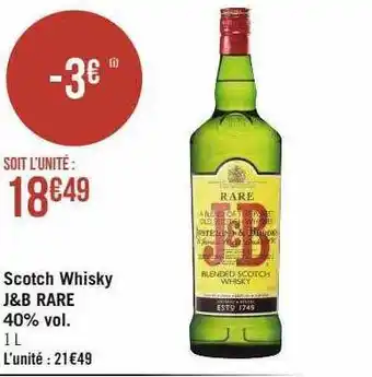 Scotch whisky j&b rare 40% vol.
