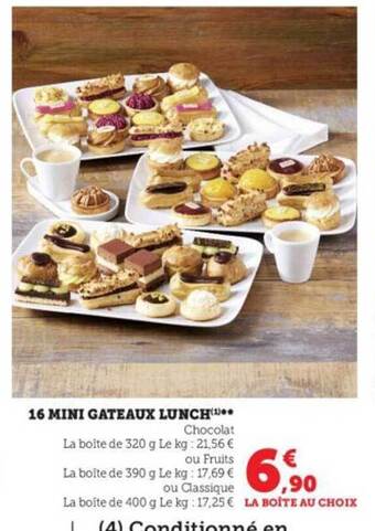 Hyper U 16 mini gâteaux lunch offre