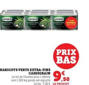 Hyper U Haricots verts extra-fins cassegrain offre