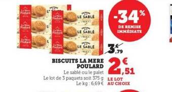 Hyper U Biscuits la mère poulard offre