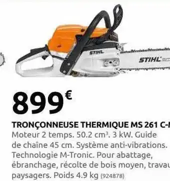 Rural Master Tronçonneuse thermique ms 261 c-m stihl offre