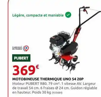 Motobineuse thermique uno 54 20p pubert