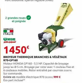 Rural Master Broyeur thermique branches & végétaux r70-gp160 offre