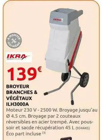 Rural Master Broyeur branches & végétaux ilh3000a ikra offre