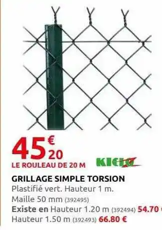 Rural Master Grillage simple torsion kiclo offre