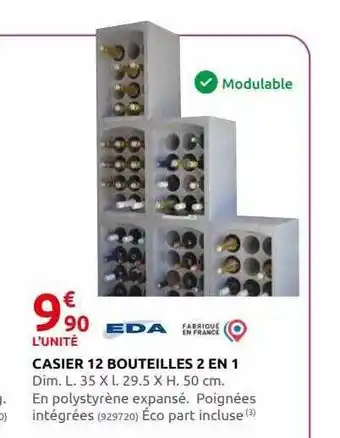 Rural Master Casier 12 bouteilles 2 en 1 eda offre