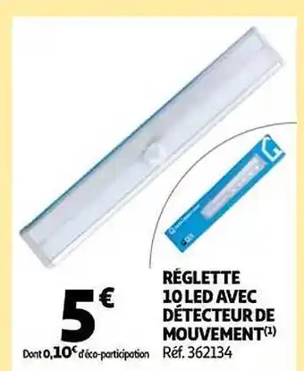 Auchan Réglette 10 led avec détecteur de mouvement offre