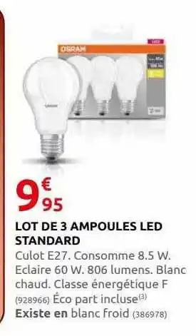 Rural Master Lot de 3 ampoules led standard offre