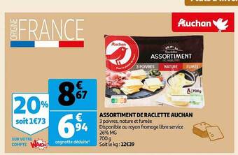 Auchan Assortiment de raclette auchan offre