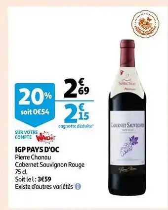 Auchan Igp pays d'oc pierre chanau offre