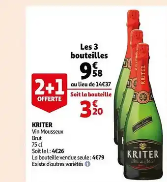 Auchan Kriter vin mousseux brut offre